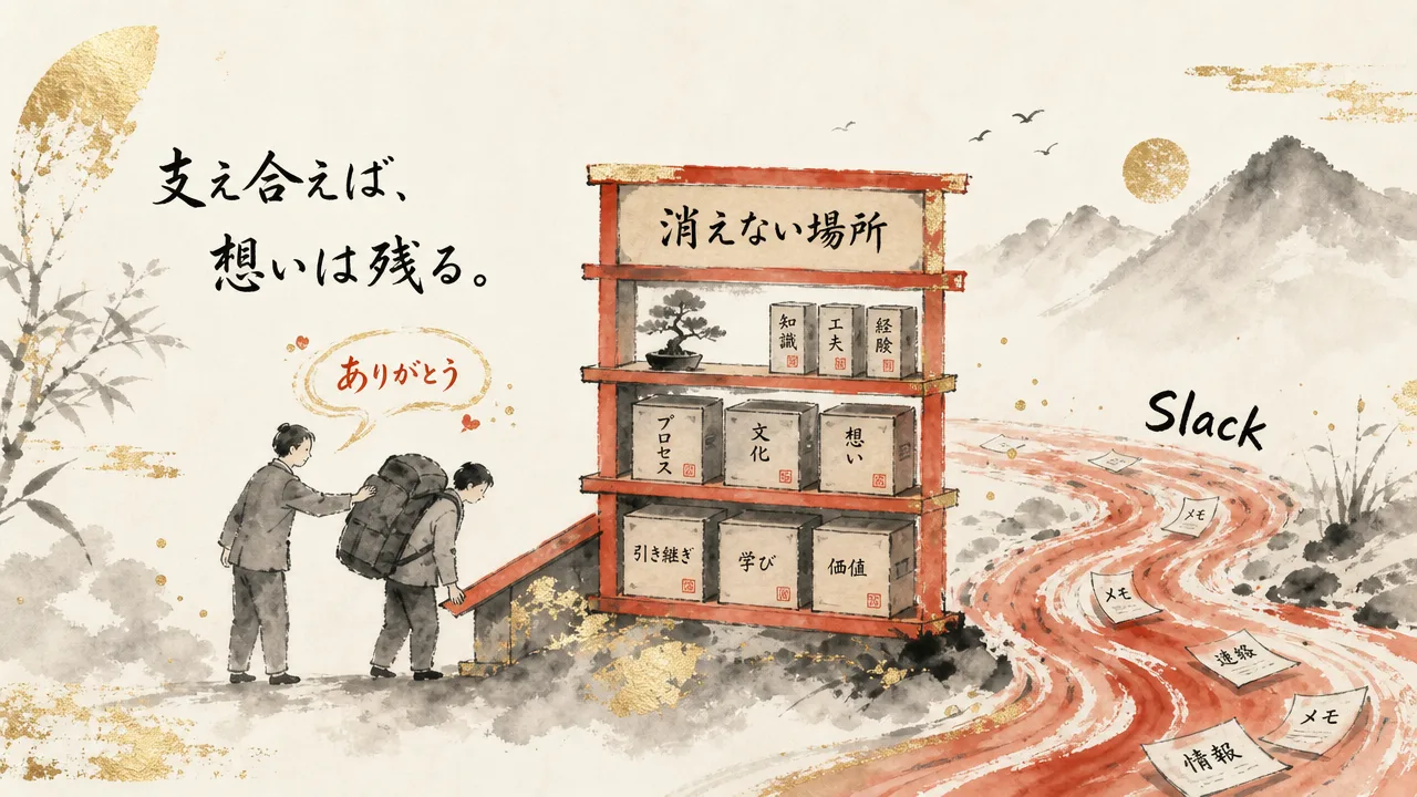 荷物を一緒に下ろし消えない場所に渡す図解