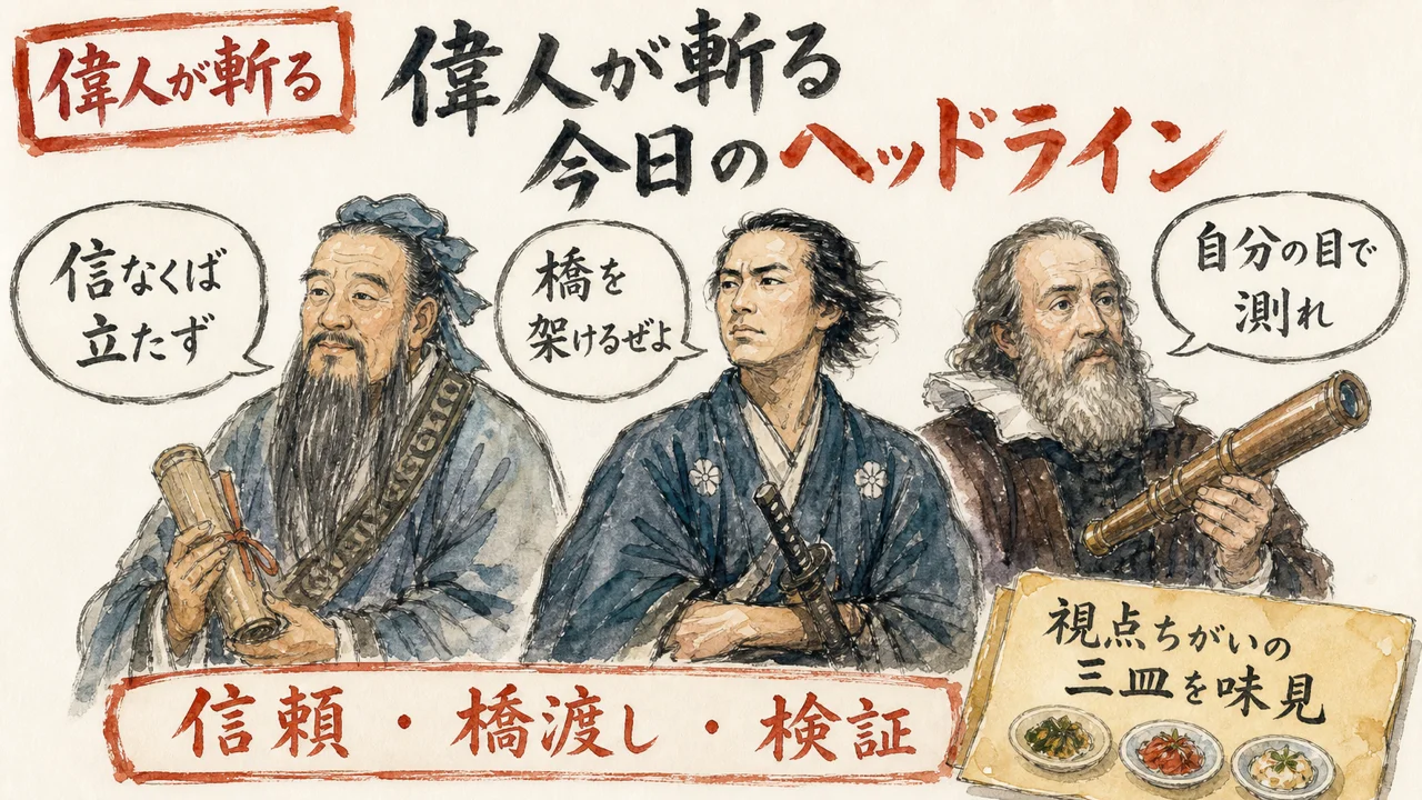 偉人が斬る今日のヘッドライン 孔子・坂本龍馬・ガリレオ（図解）