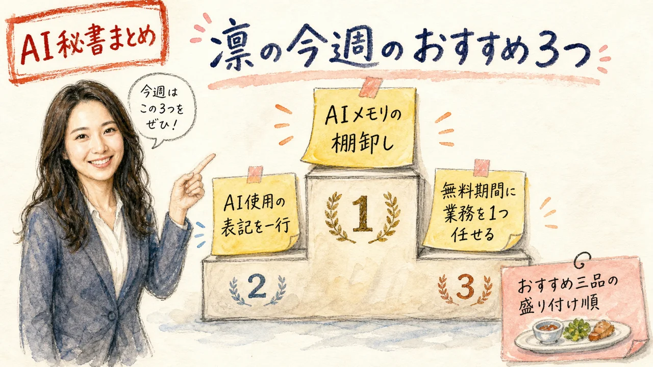 凛の今週のおすすめアクション3つ（図解）