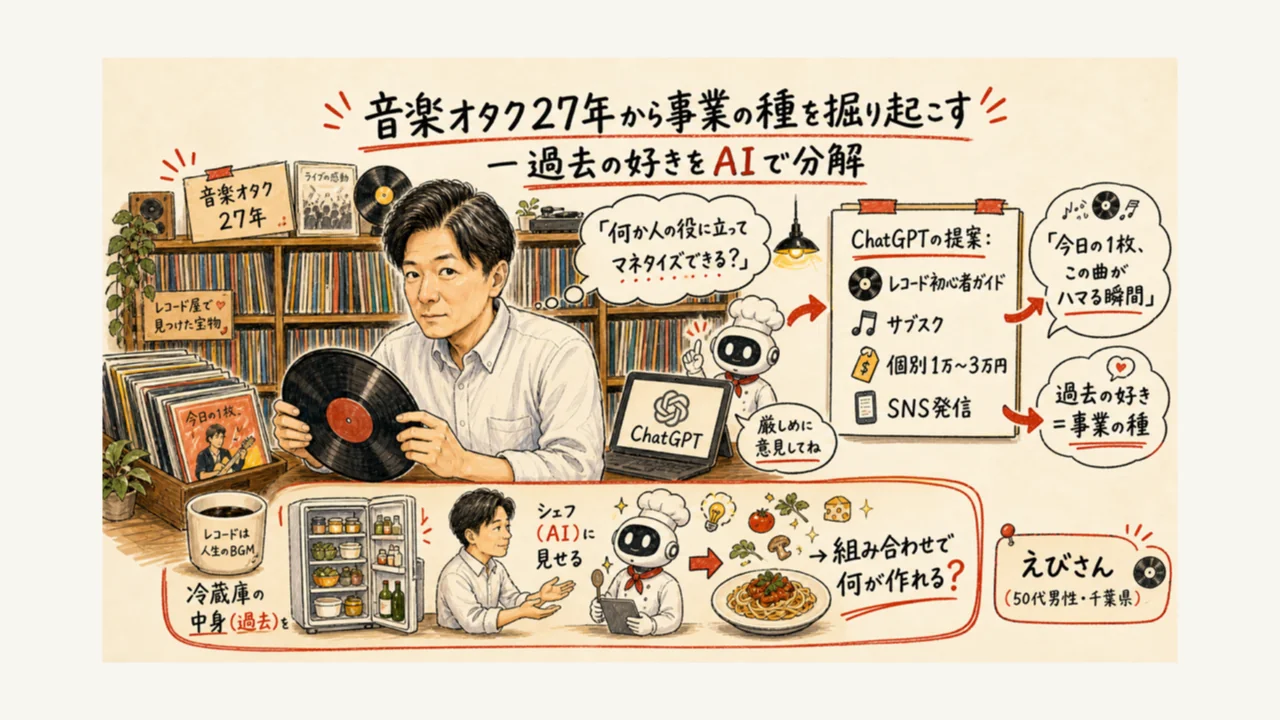 音楽オタク27年から事業の種をChatGPTで掘り起こす