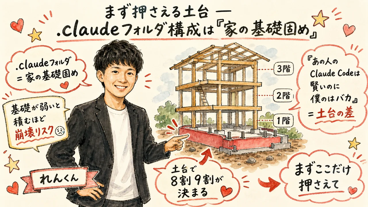 .claudeフォルダ構成は家の基礎固め