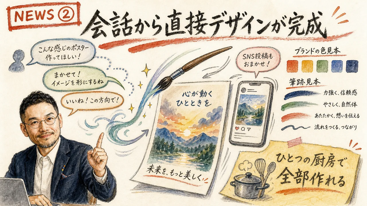 CanvaがChatGPTの会話から直接デザインを生成する図解