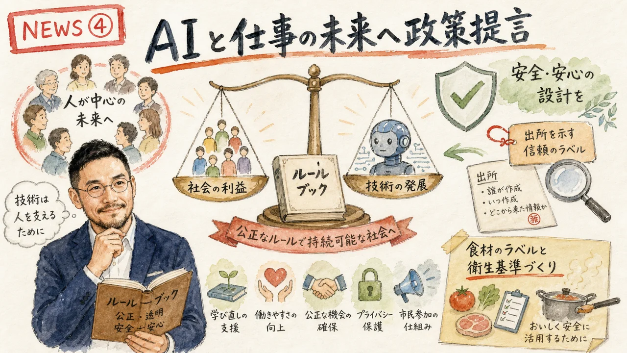 OpenAIの公開政策アジェンダ5原則の図解