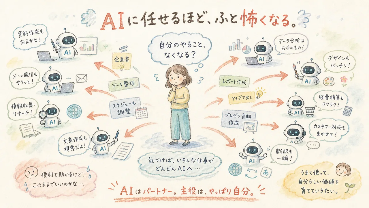 AIに任せるほど、ふと怖くなる瞬間のグラレコ