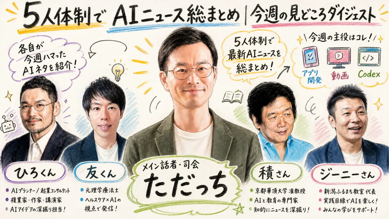5人体制でAIニュース総まとめ｜今週の見どころダイジェスト