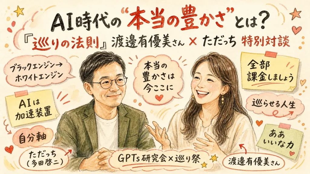 AI時代の本当の豊かさとは 渡邊有優美×ただっち 全体図解