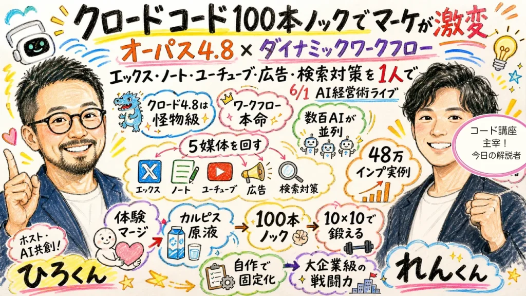 Claude Code 100本ノック マーケ編 全体図解