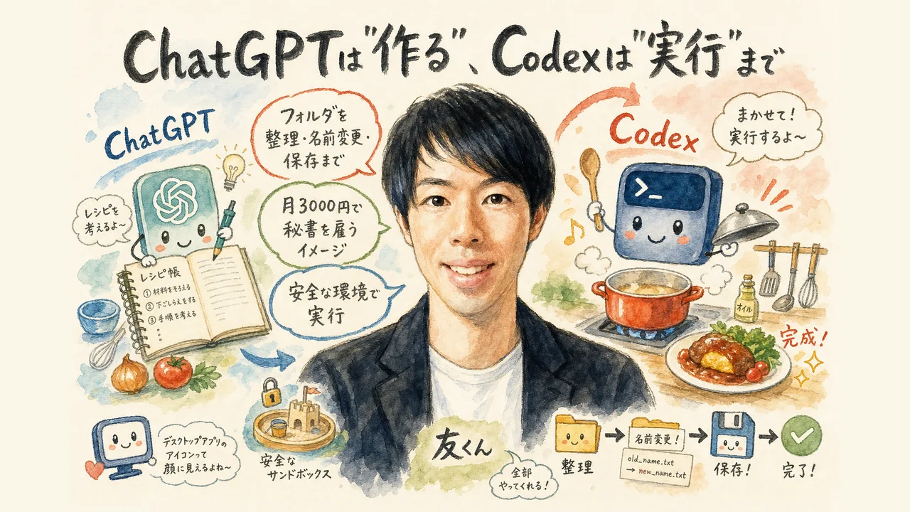 ChatGPTは作るCodexは実行まで