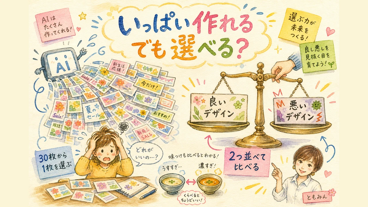 AIで量産できても選べないという落とし穴の図解