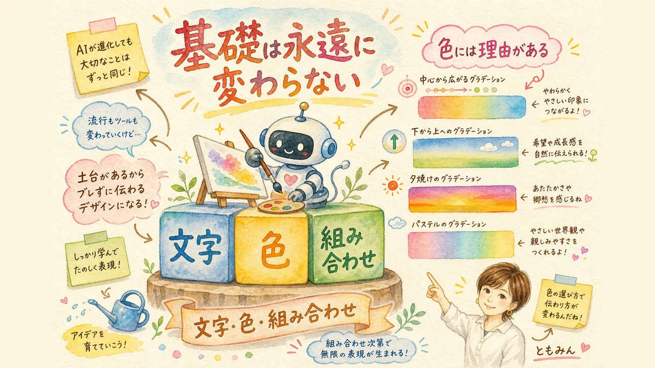 AIが進化しても変わらないデザインの基礎の図解
