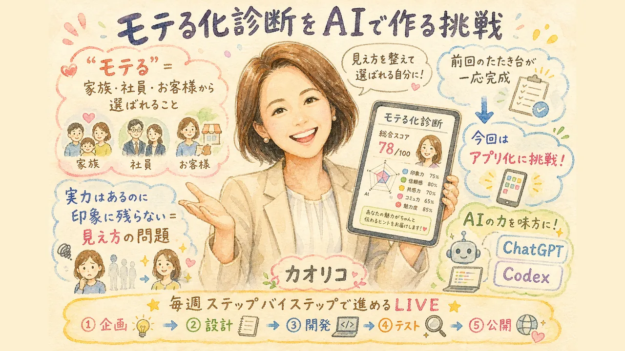 「モテる化診断」をAIで作る挑戦 — 火曜LIVEのテーマと前提