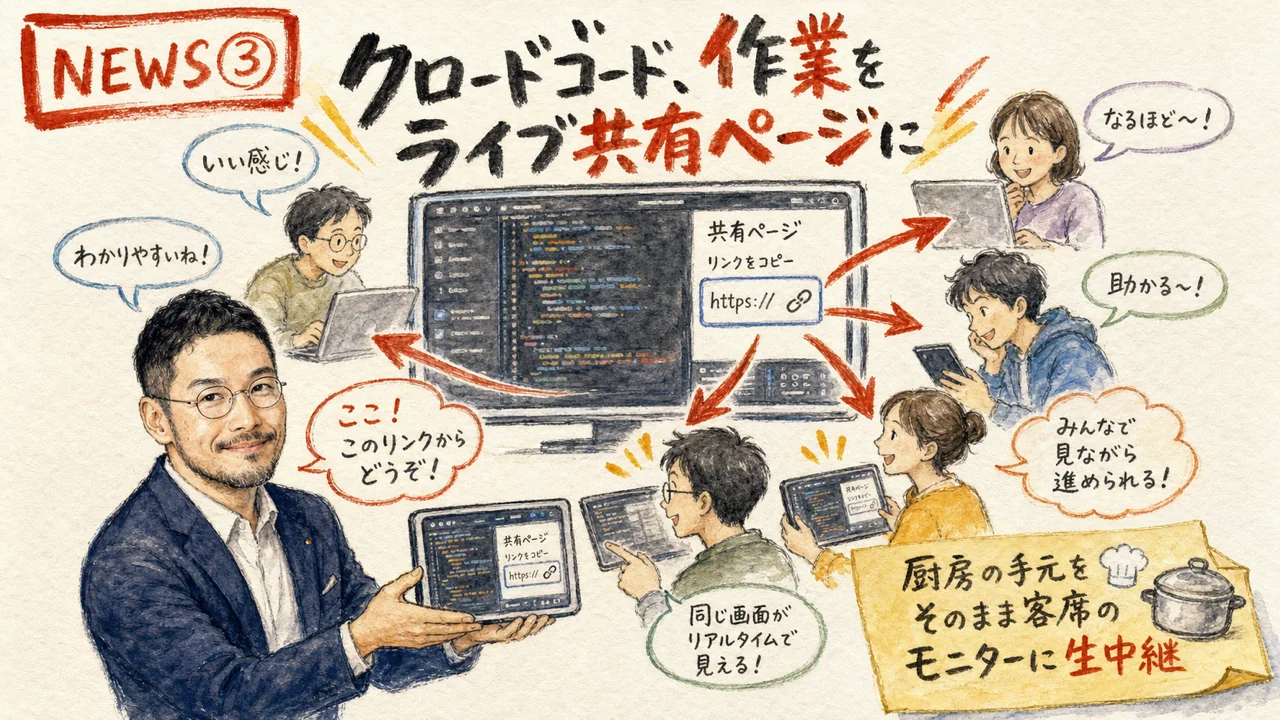 Claude Code Artifactsで作業をライブ共有する図解