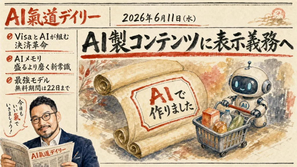 AI氣道デイリー 2026年6月11日号 新聞風アイキャッチ