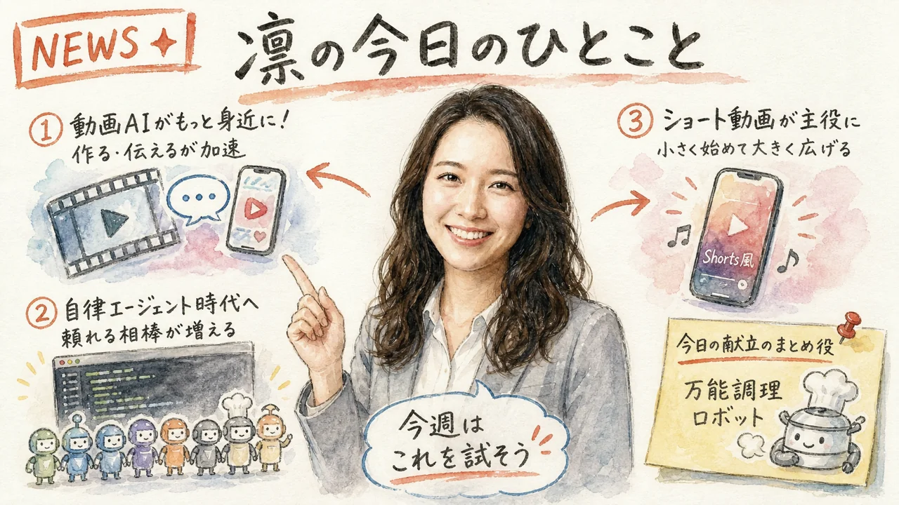 AI秘書 凛が今日の話題をまとめる図解