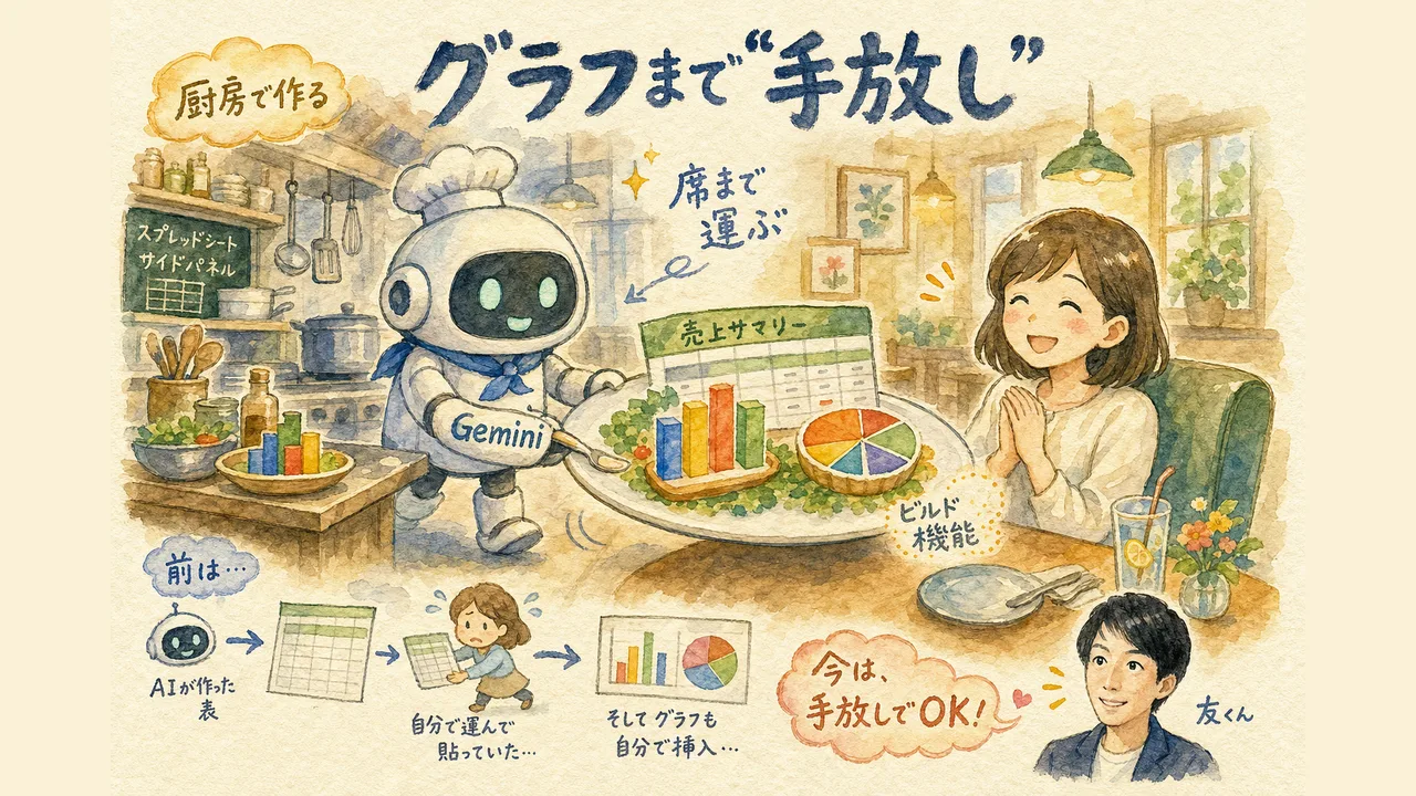 スプレッドシートが“手放し”になった — Geminiが表もグラフも勝手に作る