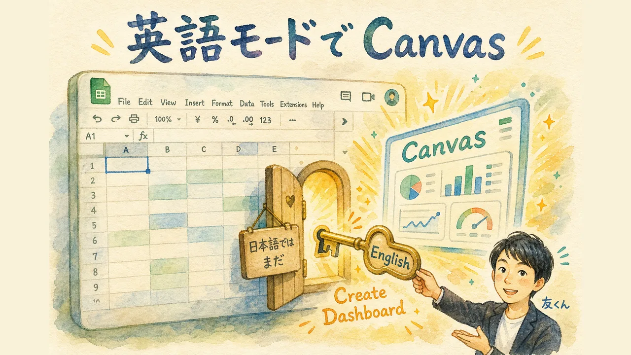 スプレッドシートの中で「Canvas」が使える — 英語モードの隠し機能