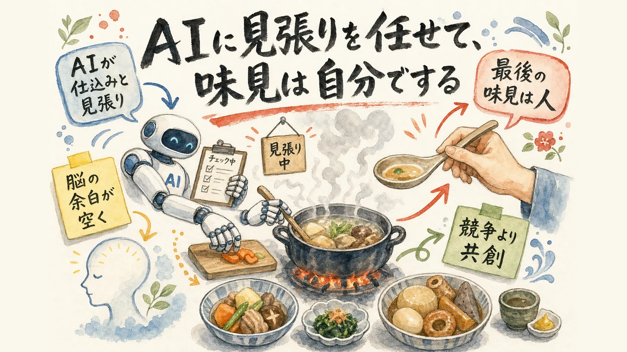 AIに任せて最後は人が味見する図解