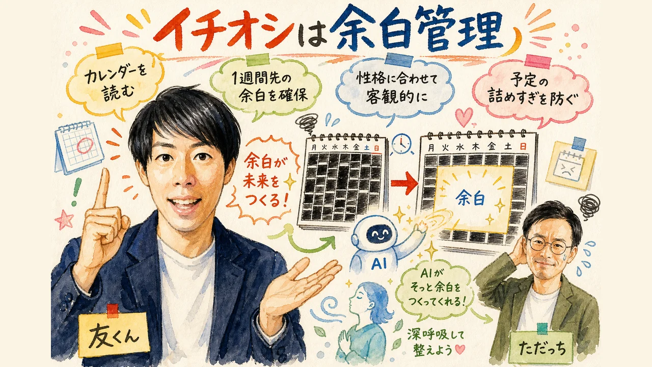 カレンダー連携で余白管理する図解
