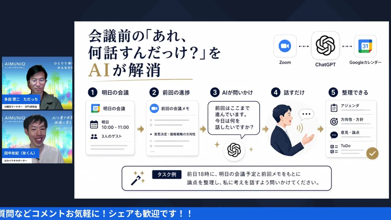 Zoom連携の設定画面