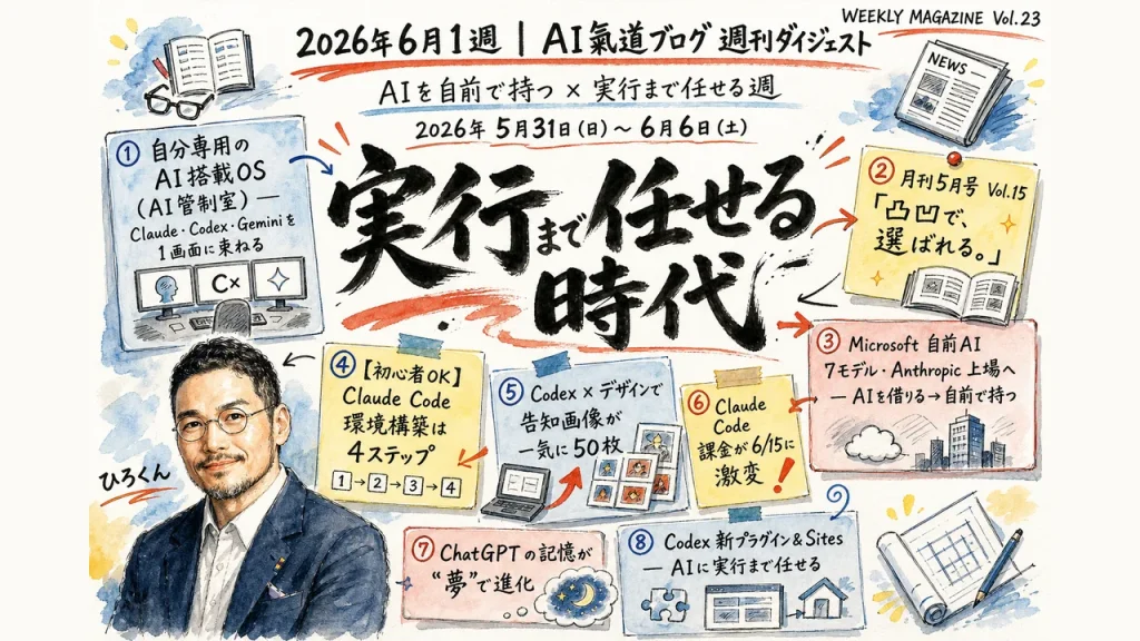 2026年6月1週 週刊GPTs研究会ダイジェストの全体俯瞰グラフィックレコーディング
