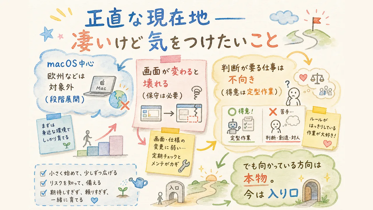 正直な現在地 —— 凄いけど、まだ気をつけたいこと