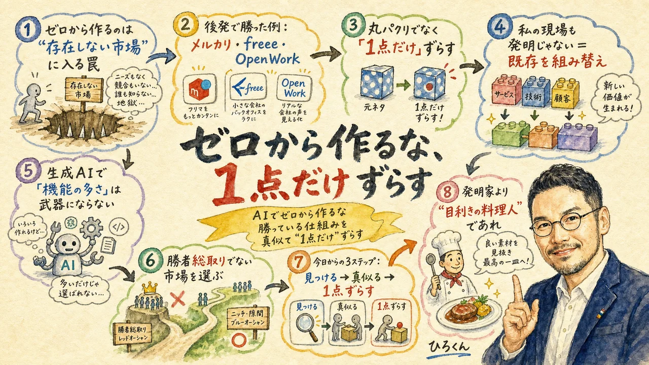 AIでゼロから作ろうとして手が止まる経営者へ 1点だけずらす図