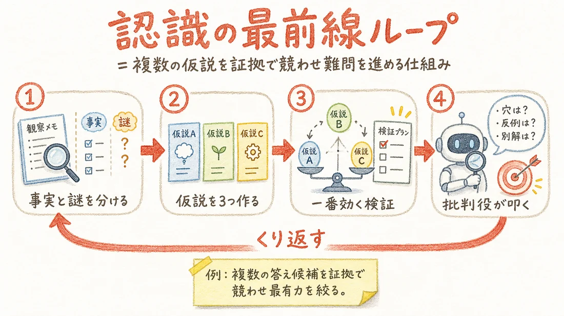 認識の最前線ループの図解(番号付き手順)