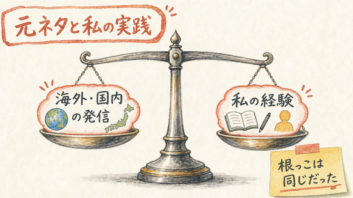 元ネタと私の実践の比較