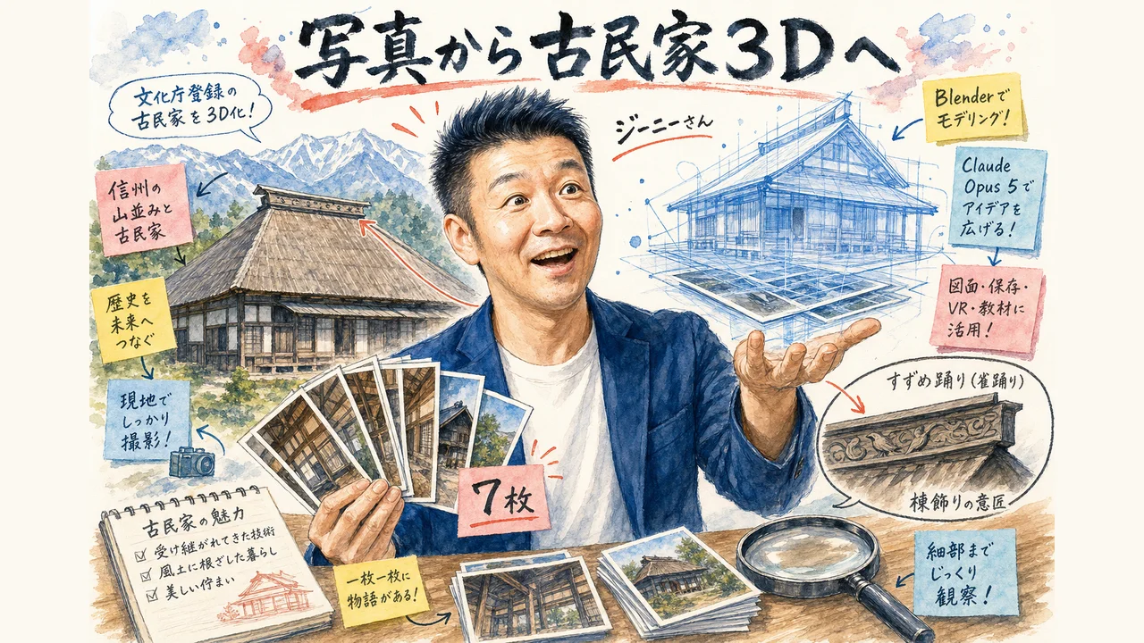 Blenderとオーパス5をMCPでつないで写真から3Dモデルを作る流れの図解