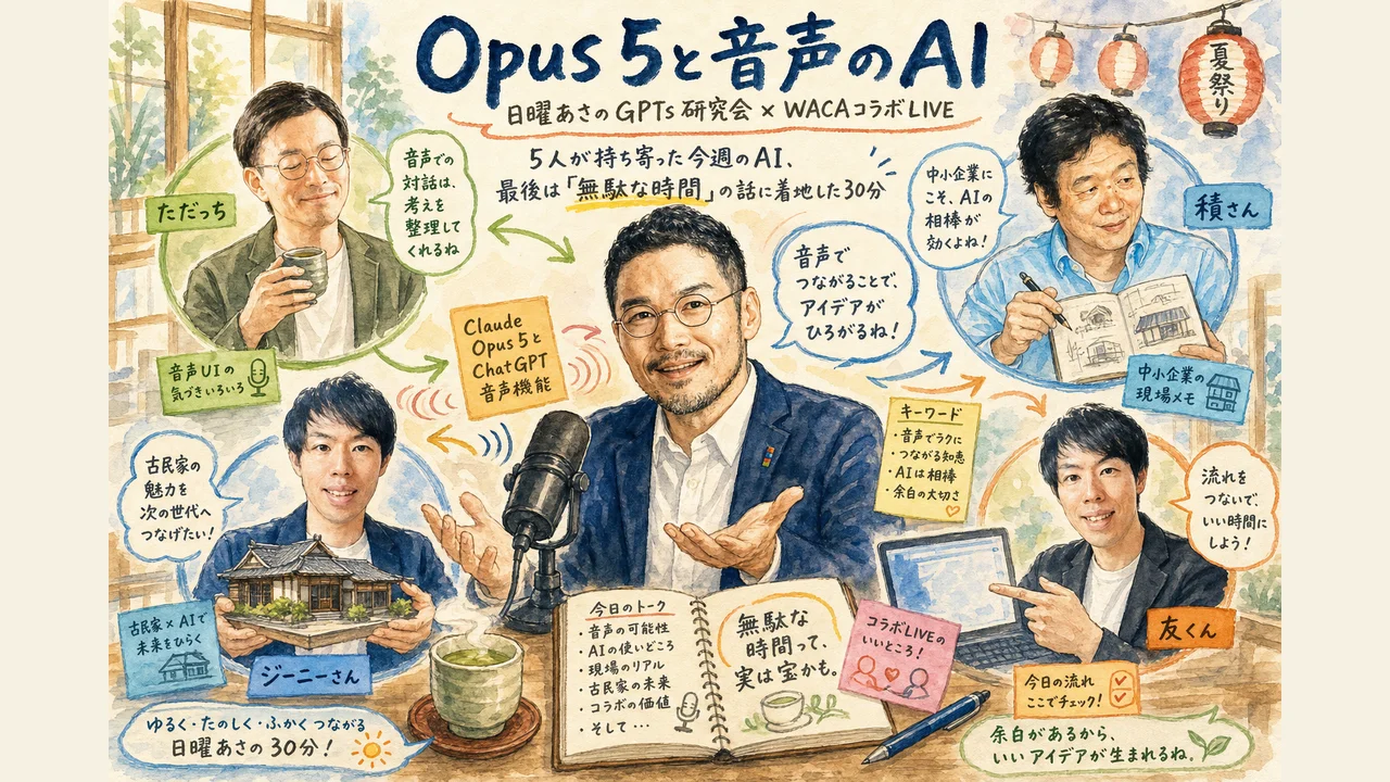 WACAコラボLIVEでOpus 5と音声機能を語る5人