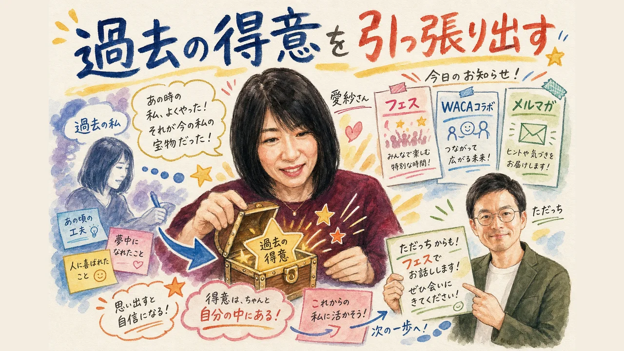 愛紗さんの気づきと今日のお知らせを図解する
