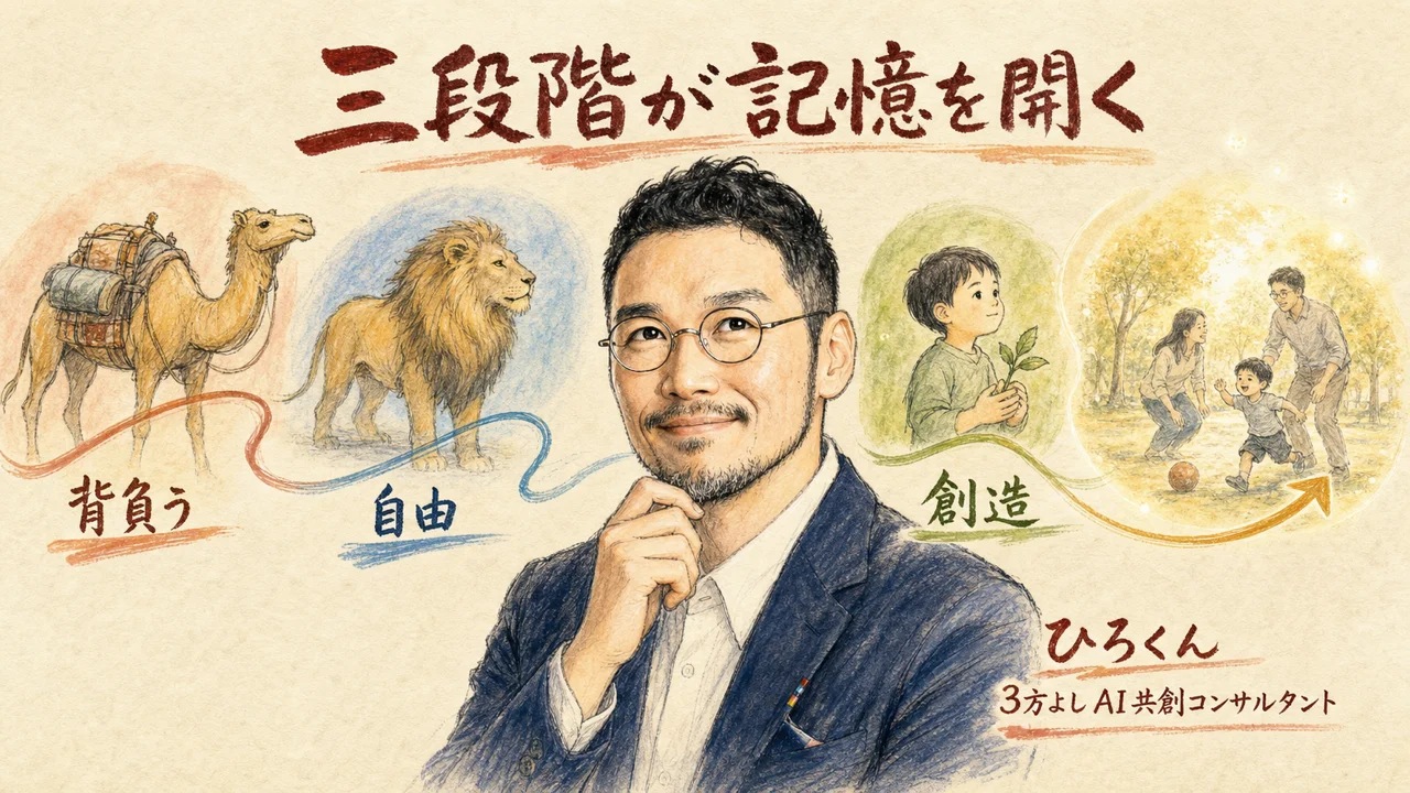 ラクダ、ライオン、子どもの三段階から自分の記憶を見つめるひろくん