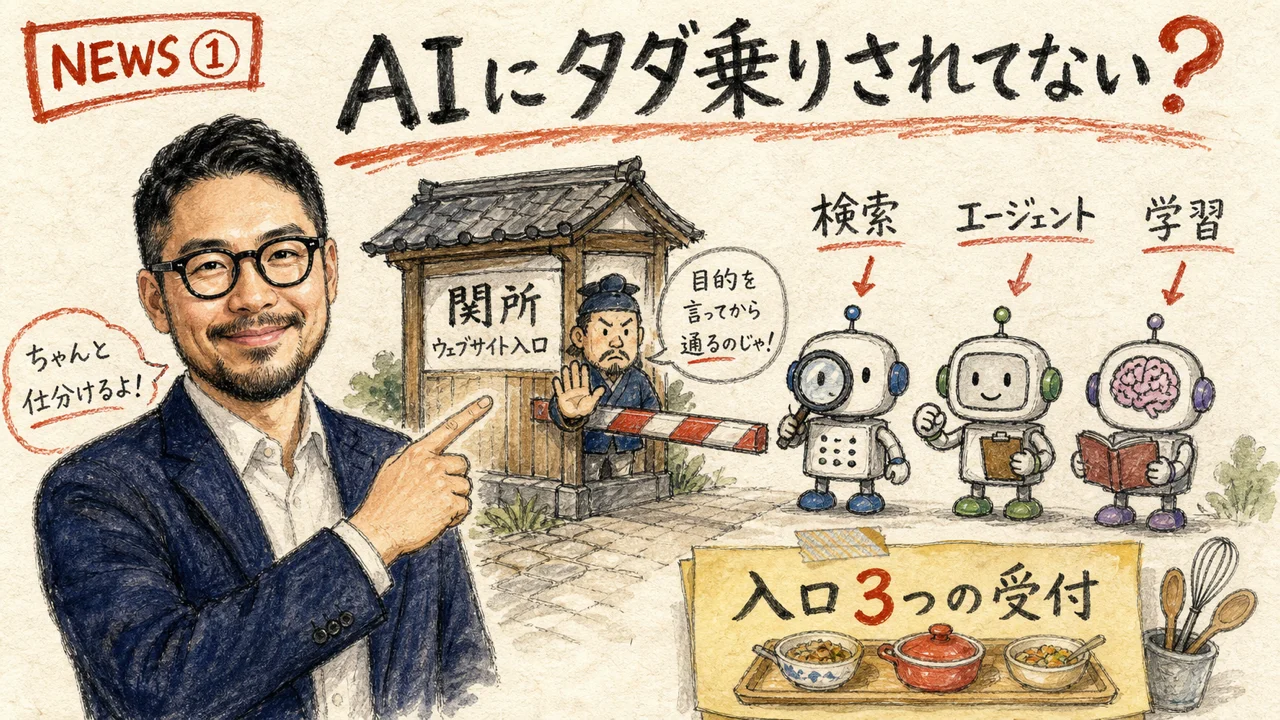 Cloudflareがサイト運営者向けにAIボットの入口を仕分ける関所を作った図解