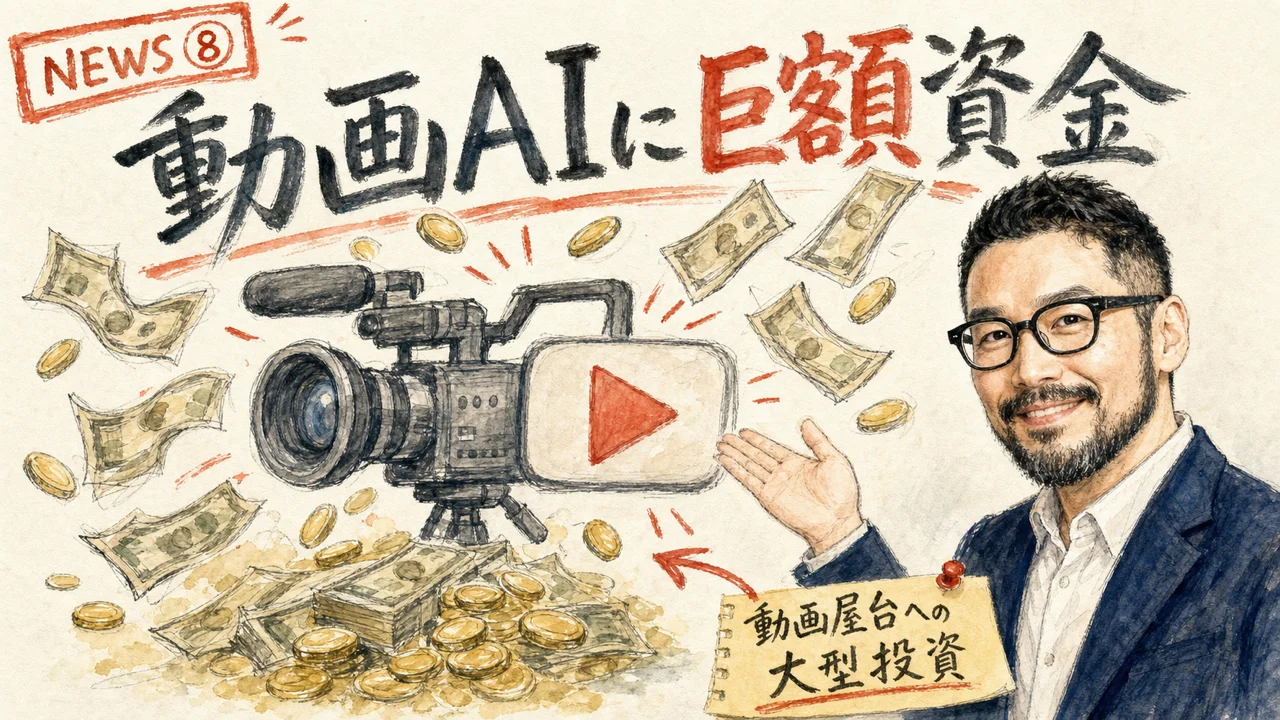 動画生成AI Klingへの巨額資金調達を示すひろくんの図解