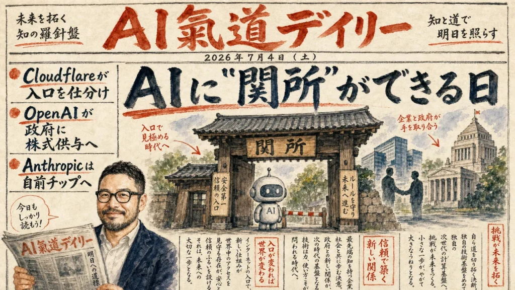 AI氣道デイリー 2026年7月4日号 新聞風アイキャッチ