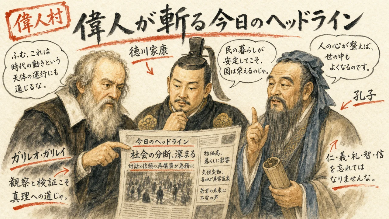 偉人が斬る今日のヘッドライン図解