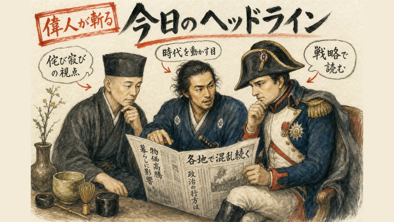 偉人が斬る今日のヘッドライン図解