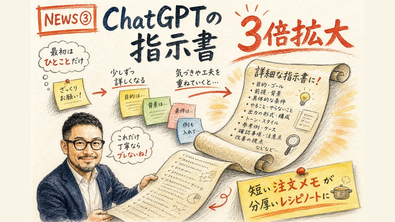 ChatGPTカスタムインストラクション拡大を示す図解