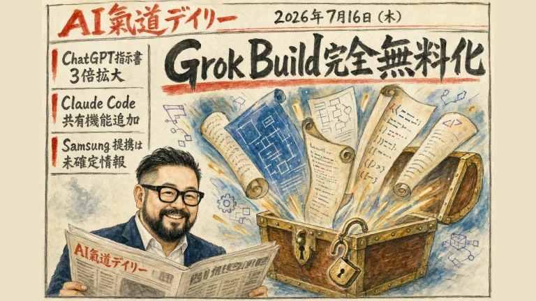 AI氣道デイリー 新聞風アイキャッチ 2026年7月16日号