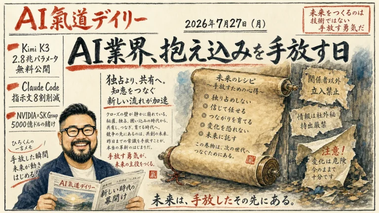AI業界、抱え込みを手放す日 新聞風アイキャッチ