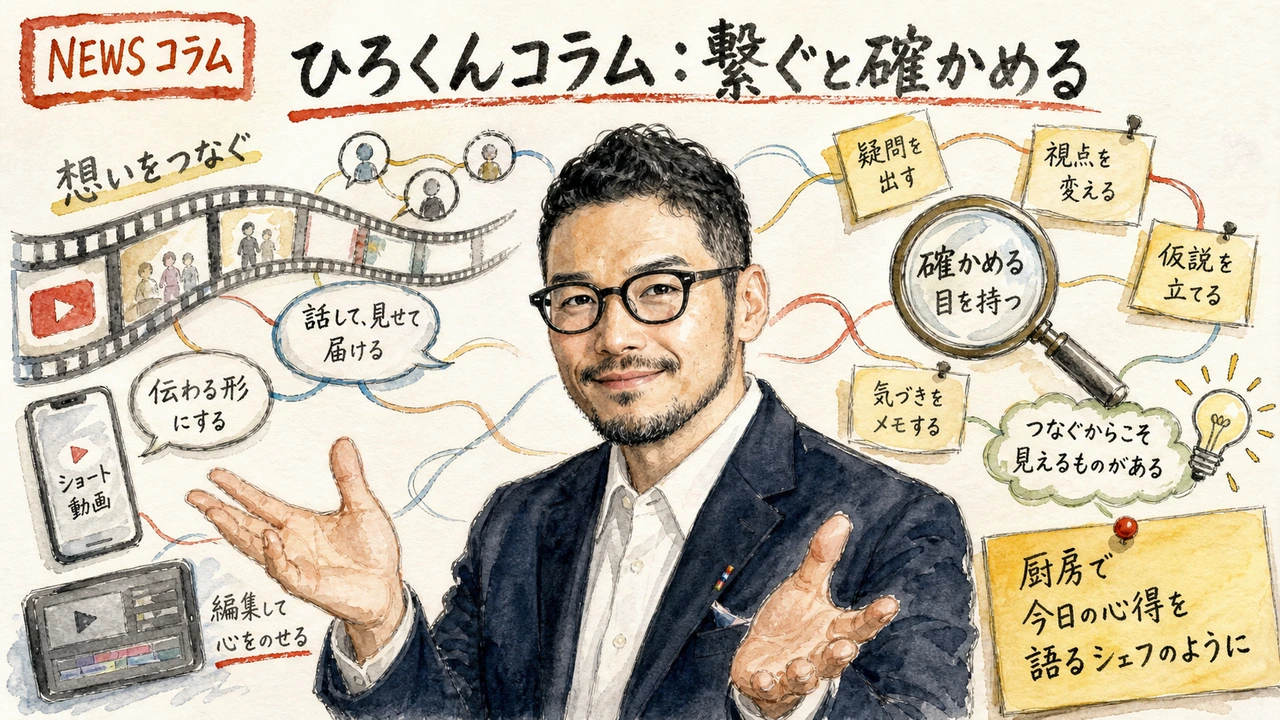 ひろくんコラム図解 繋ぐ・魅せる・確かめる心得