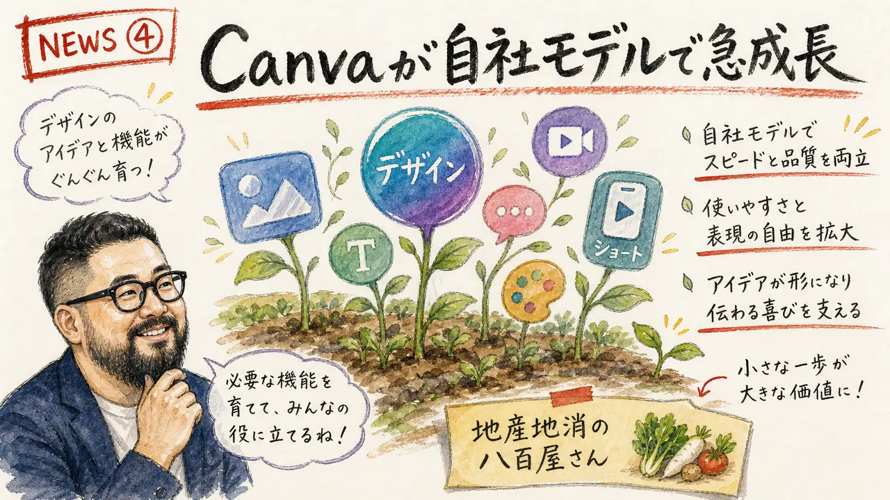 Canva自社基盤モデル急成長 グラレコ