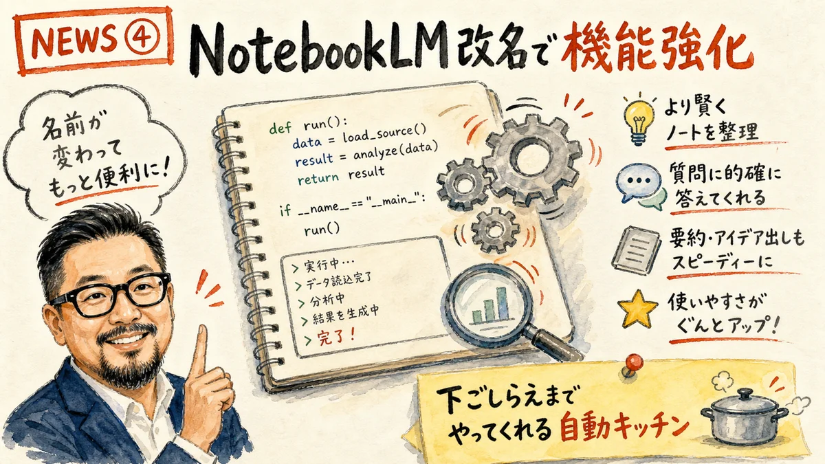 NotebookLM改名Gemini Notebook グラレコ