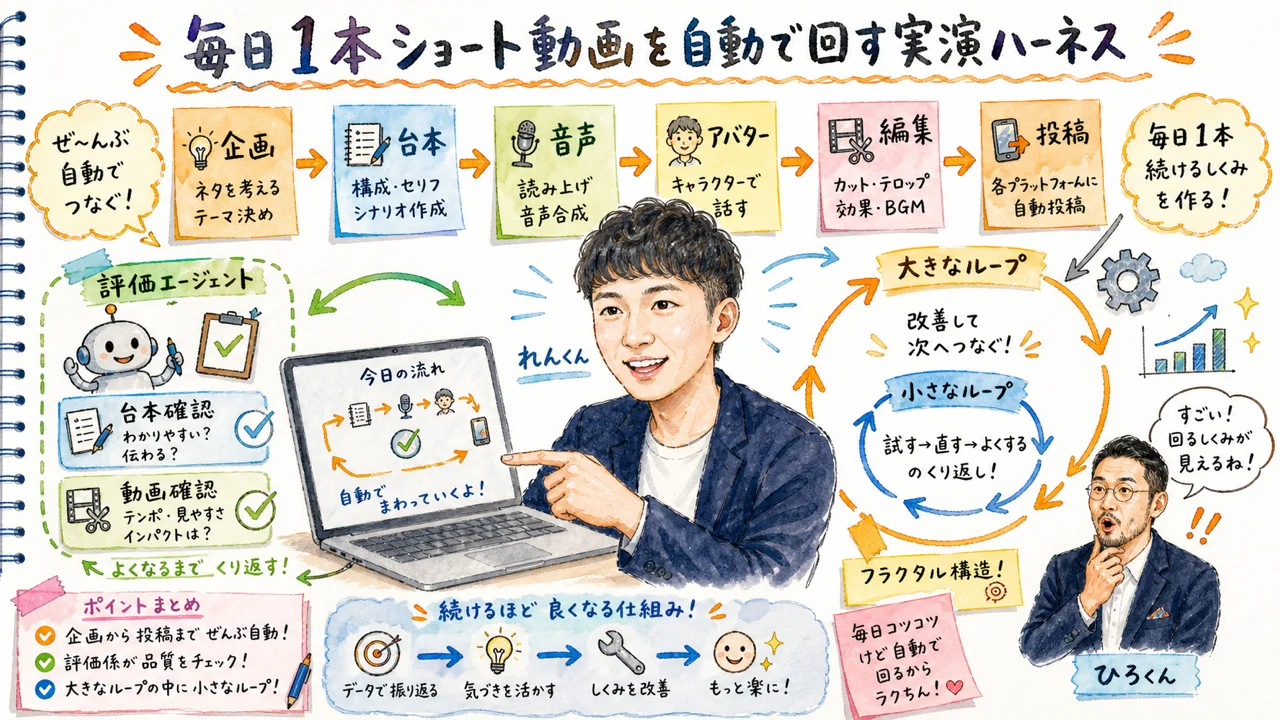 ショート動画ハーネスの画面共有デモ