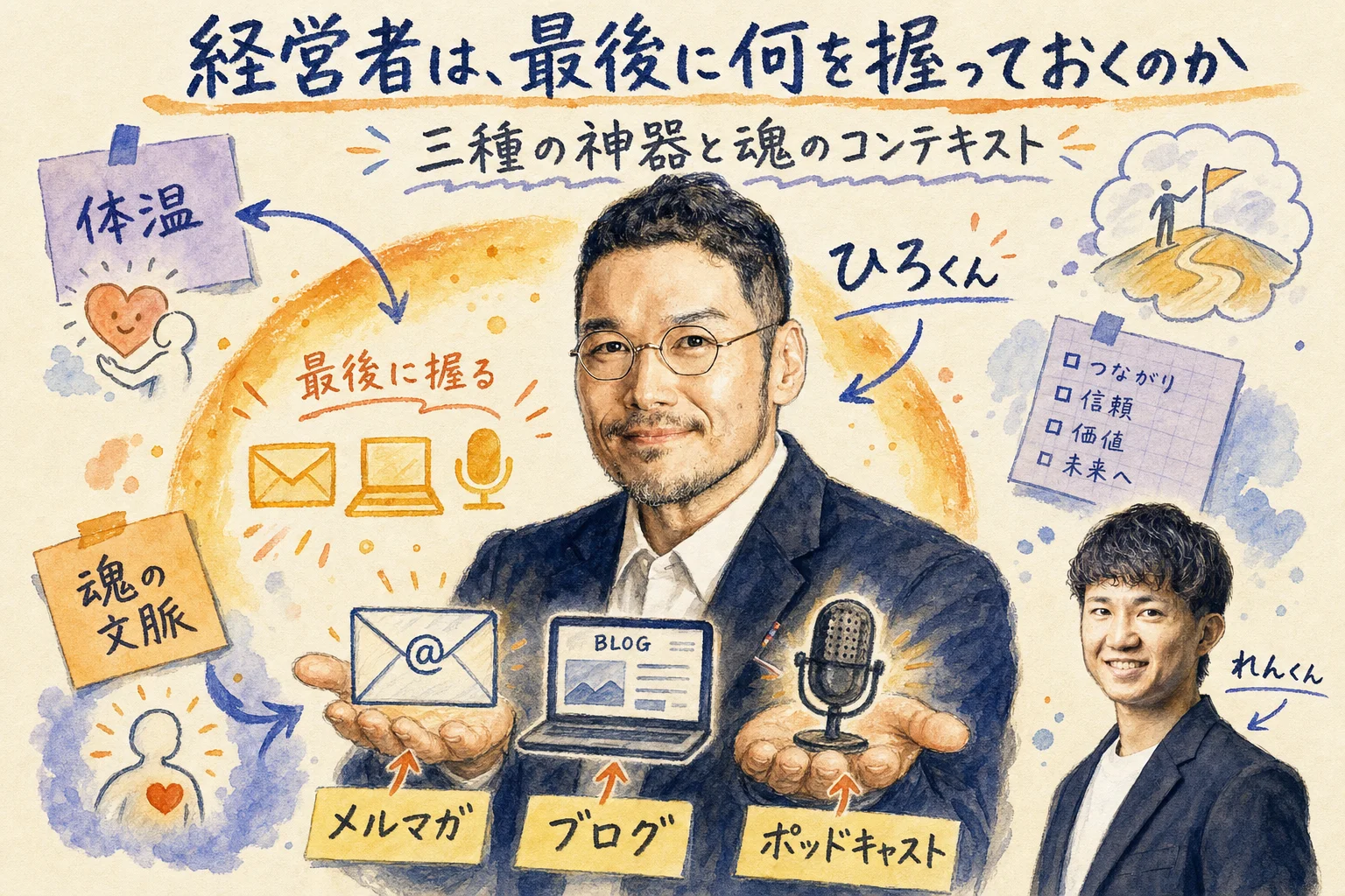 三種の神器と魂のコンテキストについて語り合う2人
