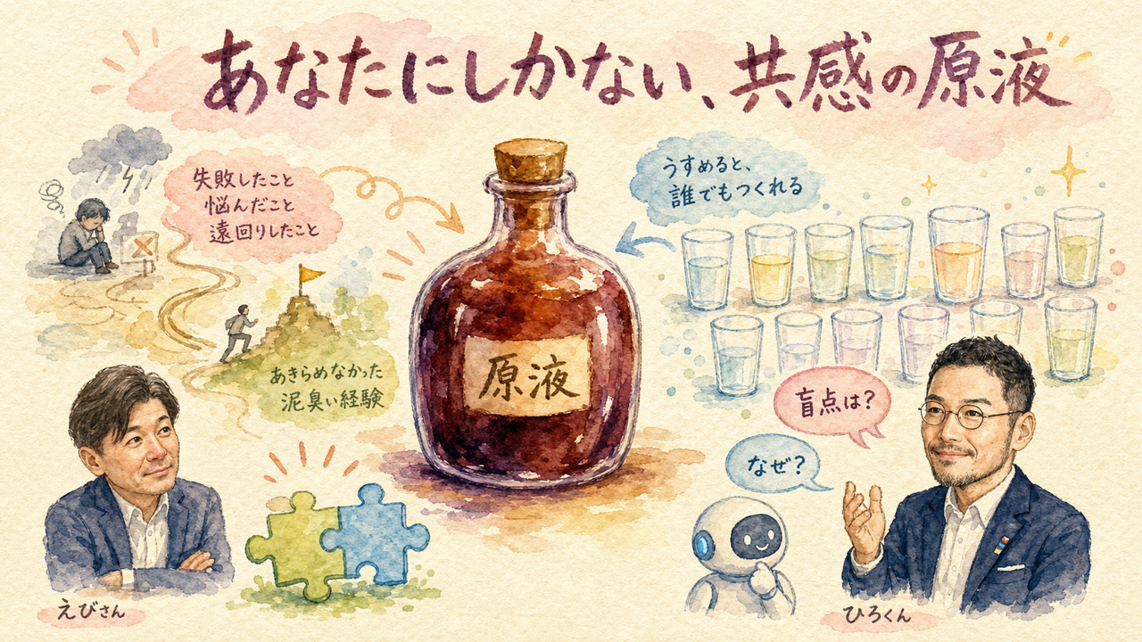 泥臭い過去こそ、AI時代最強の武器——あなたにしかない「共感の原液」