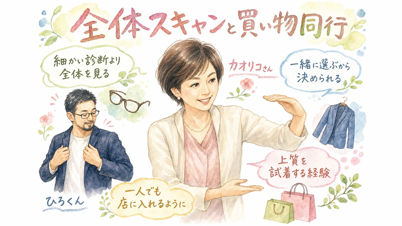 カラー診断ではなく全体スキャン。ショッピング同行で買い物が変わった