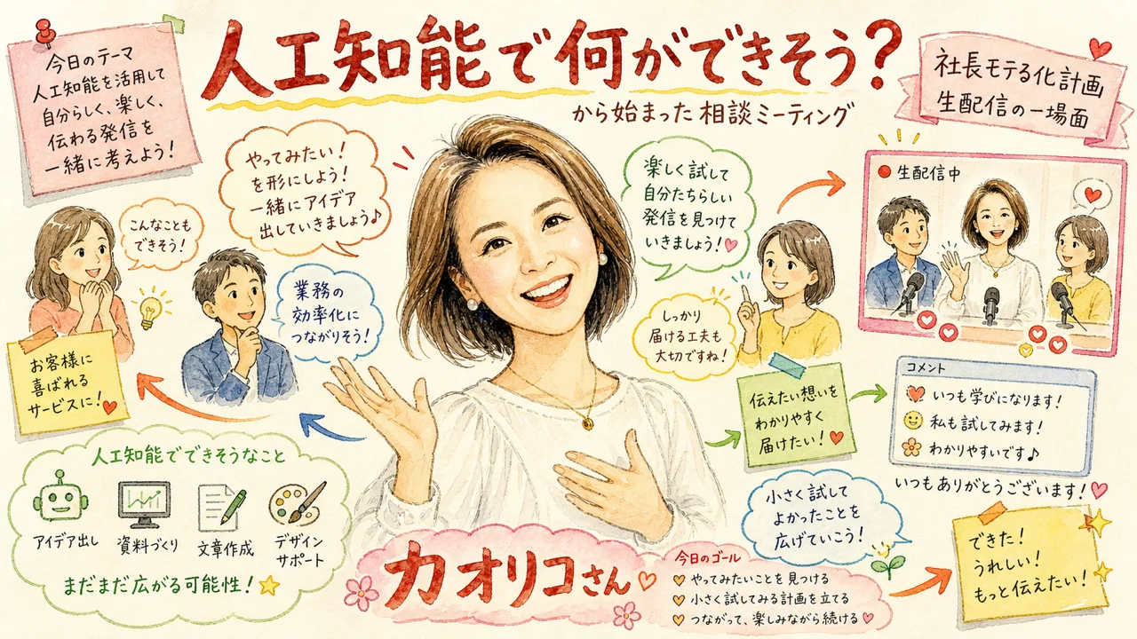 3人がAI活用を相談し合う配信の様子