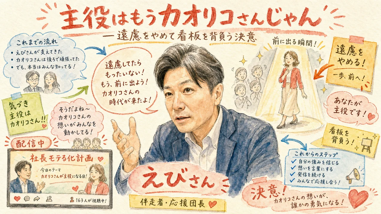 遠慮していたカオリコさんが主役として前に出る瞬間