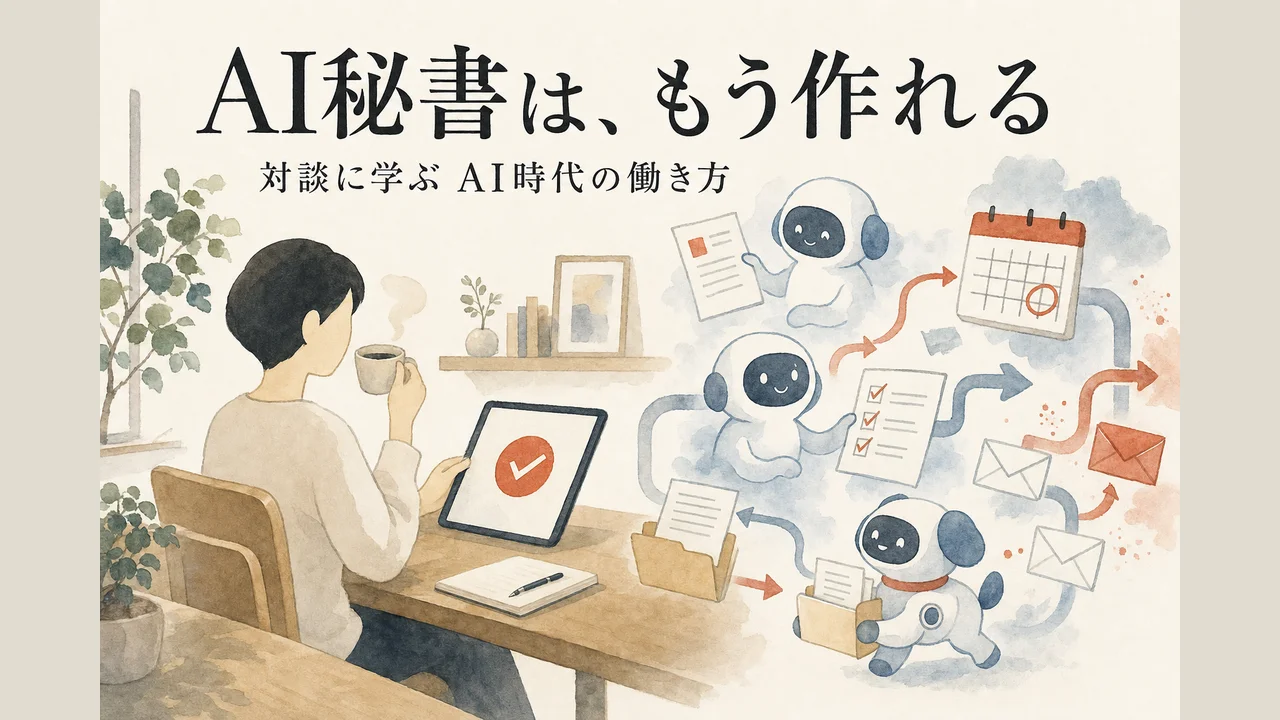 Claude Cowork＋NotionでAI秘書を作る安野貴博×ハヤカワ五味対談を示す図解